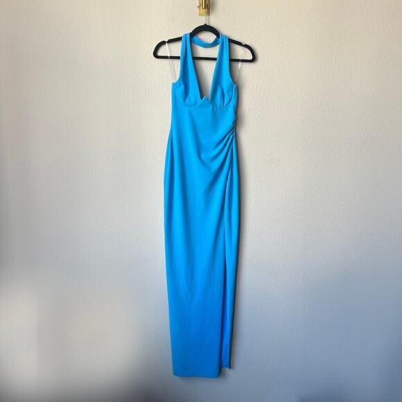 NWT Nookie Cinema Halter Gown in Turquoise Size Small - Picture 3 of 8